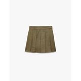 Slim Fit Kalın Pileli Mini Etek