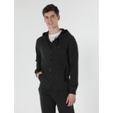 Slim Fit Kapüşonlu Antrasit Erkek Ceket