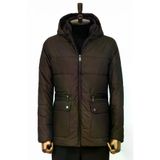 Slim Fit Kapüşonlu Kahverengi Erkek Şişme Mont - Wessi