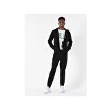Slim Fit Kapüşonlu Siyah Erkek Ceket