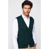 Slim Fit Kare Desenli Yeşil Erkek Yelek