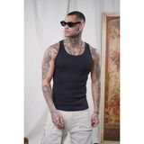 Slim Fit Kaşkorseli Esnek Düz Erkek Sporcu Atlet - Siyah
