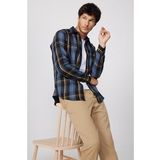 Slim Fit Kışlık Dar Kesim Kareli Tek Cepli Oduncu Erkek Gömlek