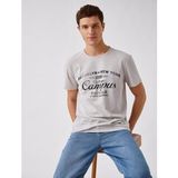 Slim Fit Kolej Baskılı Tişört