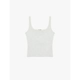 Slim Fit Kolsuz Kare Yaka Pamuklu Bluz