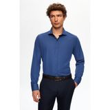 Slim Fit Lacivert Italyan Yaka Dar Kesim Klasik Kravatlık Uzun Kollu Kolay Ütülenebilir Ne 2HF02ORT5185 - Açık Lacivert