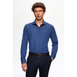 Slim Fit Lacivert Italyan Yaka Dar Kesim Klasik Kravatlık Uzun Kollu Kolay Ütülenebilir Ne 2HF02ORT5185