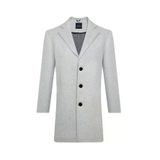 Slim Fit Mono Yaka Gri Erkek Kaban