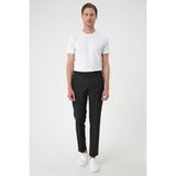 Slim Fit Pilesiz Yün Klasik Siyah Kumaş Pantolon P 1191 - 44