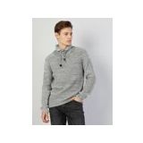 Slim Fit Sal Yaka Erkek Gri Melanj Kazak