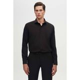 Slim Fit Siyah Italyan Yaka Dar Kesim Klasik Kravatlık Uzun Kollu Kolay Ütülenebilir Nefes 2HF02ORT4185 - XL