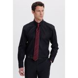 Slim Fit Siyah Non-Iron %100 Pamuk Doğa Dostu Ekoteks Belgeli Ütü Gerektirmez Gömlek