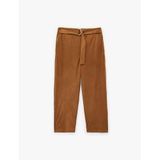Slim Fit Süet Görünümlü Kemer Detaylı Pantolon