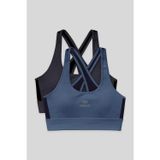 Slim Fit U Yaka 2li Paket Petrol-Antrasit Kadın Spor Büstiyer - 97121