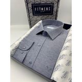 Slim Fit Uzun Kol Saten Hediye Kutulu Kolay Ütülenebilir Erkek Gömlek(KR.9511) - İndigo - Indigo
