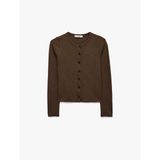 Slim Fit Uzun Kollu Düğmeli Bisiklet Yaka Triko Hırka