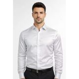 Slim Fit Uzun Kollu Kolay Ütü Pamuk Saten Erkek Gömlek