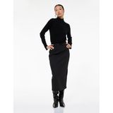 Slim Fit Yırtmaçlı Fiyonk Detaylı Midi Kalem Etek