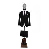 Slim Fit Yünlü Siyah Takım Elbise