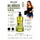 Slim Gel Yosun Özlü Jel 250 ml ve Termal Bel Korsesi 2'li Set Bel Bölgesi Toparlayıcı ve Sıkılaştırıcı Bakım Desteği.