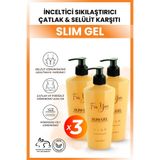 Slim Jel Selülit Çatlak Karşıtı, Bölgesel İncelmeye Yardımcı Sıcak Formül Isıtıcı Etkili Set(3Adet) SLJ0012