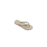 Slim Luxury Beige Kadın Gold Terlik