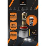 Slim Mercekli H7 LED Far Ampulü 40W 12V Fanlı Vr Pro H7 LED Xenon Beyaz Işık