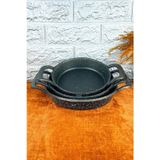 Slime 3lü Lime Döküm Granit Sahan Tava Seti Çift Kulp 18cm-20cm-22cm