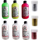 Slime Slaym Yapma Seti Monalisa 250ML*6ADET Toz Sim 3 Adet - Set x Set x Karışık-Çok Renkli