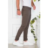 SLİMFİT 5 CEP DAR PAÇA ASTARSIZ MEVSİMLİK KUMAŞ PAMUKLU ERKEK SPOR PANTOLON KAHVERENGİ 46