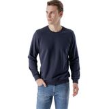 Slimfit Bisiklet Yaka Düz Renk 2 iplik Erkek Sweatshirt LACİVERT L