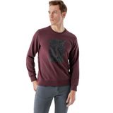 Slimfit Bisiklet Yaka Önü Baskılı 2 İplik Erkek Sweatshirt BORDO M