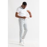 Slimfit Çizgili Beli Lastikli İplikli Duble Ve Boru Paça Yazlık Erkek Jogger Pantolon MAVİ 52