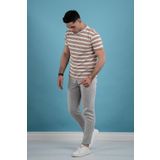 Slimfit Çizgili Örme Kumaş Erkek T-shirt