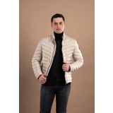 SLİMFİT DİK YAKA FERMUARLI ERKEK PUFFER MONT KREM 56