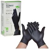Slımfıt Glove Pudrasız Tek Kullanımlık Gıdaya Uygun Yeni Nesil Teknoloji Siyah M Beden Eldiven 100'LÜ Paket