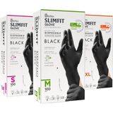 Slimfit Glove Yırtılmaya Dayanıklı Tek Kullanımlık Pudrasız Eldiven - 100'lü Kutu - Siyah