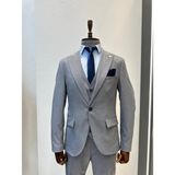 Slimfit Gri Yelekli Takım Elbise (Ceket Yelek Pantolon) - 56