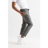 Slimfit Kapamasız Çizgili Beli Lastikli İplikli Duble Ve Dar Paça Erkek Jogger Pantolon GRİ 42