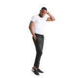 Slimfit Kapamasız Çizgili Beli Lastikli İplikli Duble Ve Dar Paça Erkek Jogger Pantolon SİYAH 48