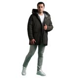 Slimfit Kapşonlu Çıtçıt Ve Fermuar Yan Fermuar Cepli Elyaf Dolgulu Astarlı Erkek Uzun Spor Mont YEŞİL L