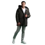 Slimfit Kapşonlu Çıtçıt Ve Fermuar Yan Fermuar Cepli Elyaf Dolgulu Astarlı Erkek Uzun Spor Mont YEŞİL XL