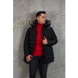 Slimfit Kapşonlu İçi Astarlı Erkek Spor Kapitone Mont