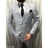 SLIMFIT KRUVAZE PAMUKLU ERKEK TAKIM ELBISE (GRİ, 54)