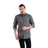 SLİMFİT ŞAL DESENLİ SONBAHARLIK ERKEK GÖMLEK GRİ XL