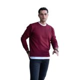 SLİMFİT SIFIR YAKA BASİC 3 İPLİK ERKEK SWEATSHİRT BORDO S