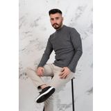 SLİMFİT YARIM BALIKÇI ERKEK TRİKO SPOR KAZAK GRİ S
