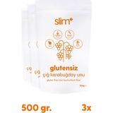 Slimplus 3 Paket 500g Glutensiz Çiğ Karabuğday Unu - 1,5 kg