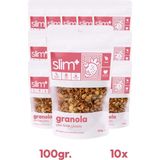 Slimplus Granola Çikolata Çilek Fındık – Glutensiz Vegan Şekeri Meyveden Katkısız (10 x 100G) - 1 kg