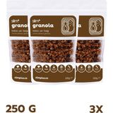 Slimplus Granola Kakao Yer Fıstığı – Glutensiz Vegan Şekeri Meyveden Katkısız (3 x 250G) - 250 gr